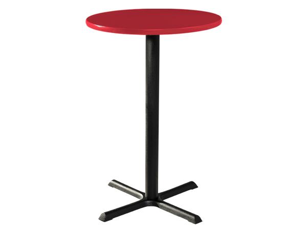 CEBT-039 | 30" Round Bar Table w/ Red Top and Standard Black Base -- Trade Show Furniture Rental